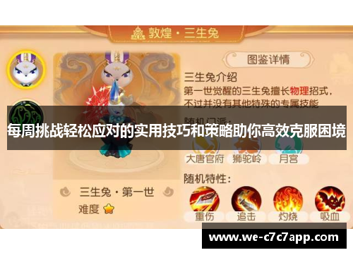 每周挑战轻松应对的实用技巧和策略助你高效克服困境